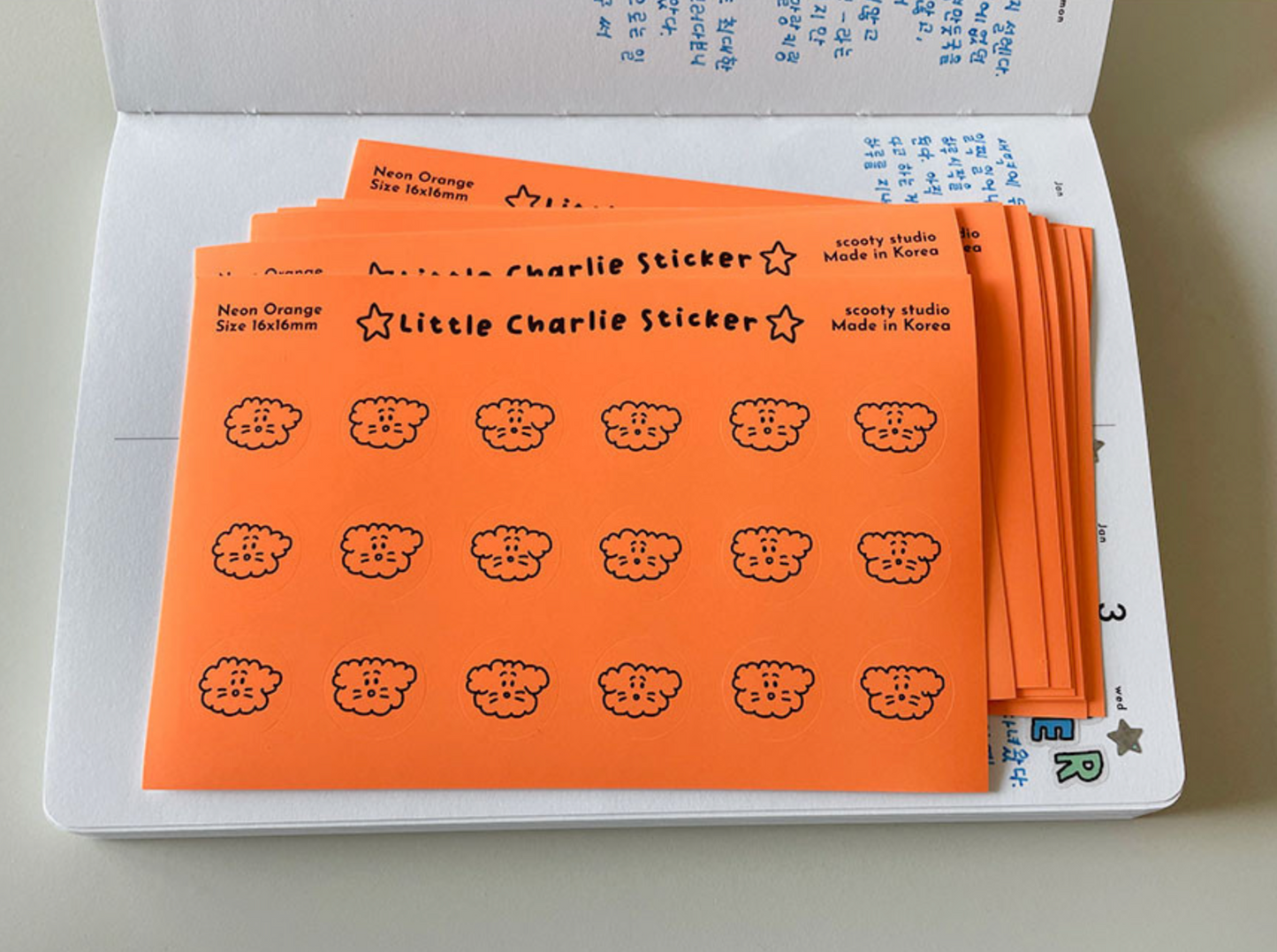 Scooty Studio Neon Orange Little Charlie Sticker