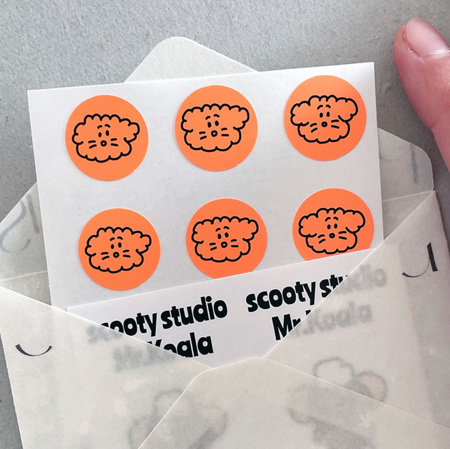 Scooty Studio Neon Orange Little Charlie Sticker