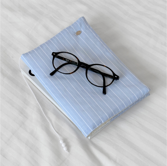 Organize a bit Blue Stripe Book Cover
