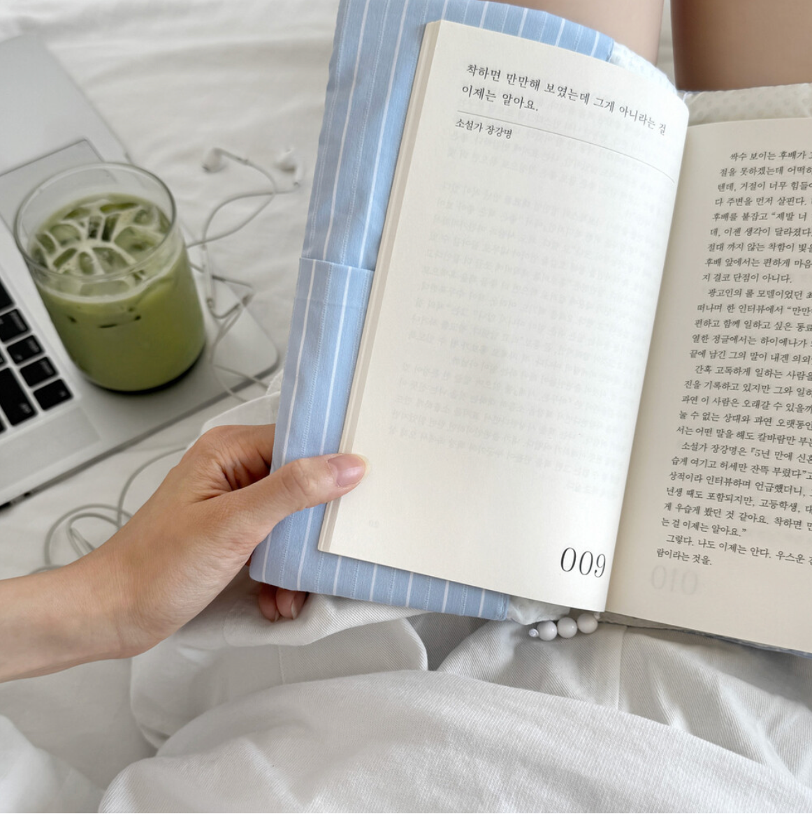 Organize a bit Blue Stripe Book Cover