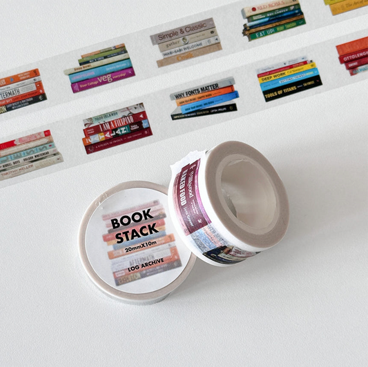 Log Archive Book Stack Masking Tape