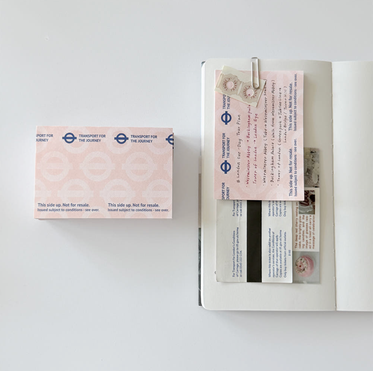 Log Archive Pink Journey Ticket Memo Pad