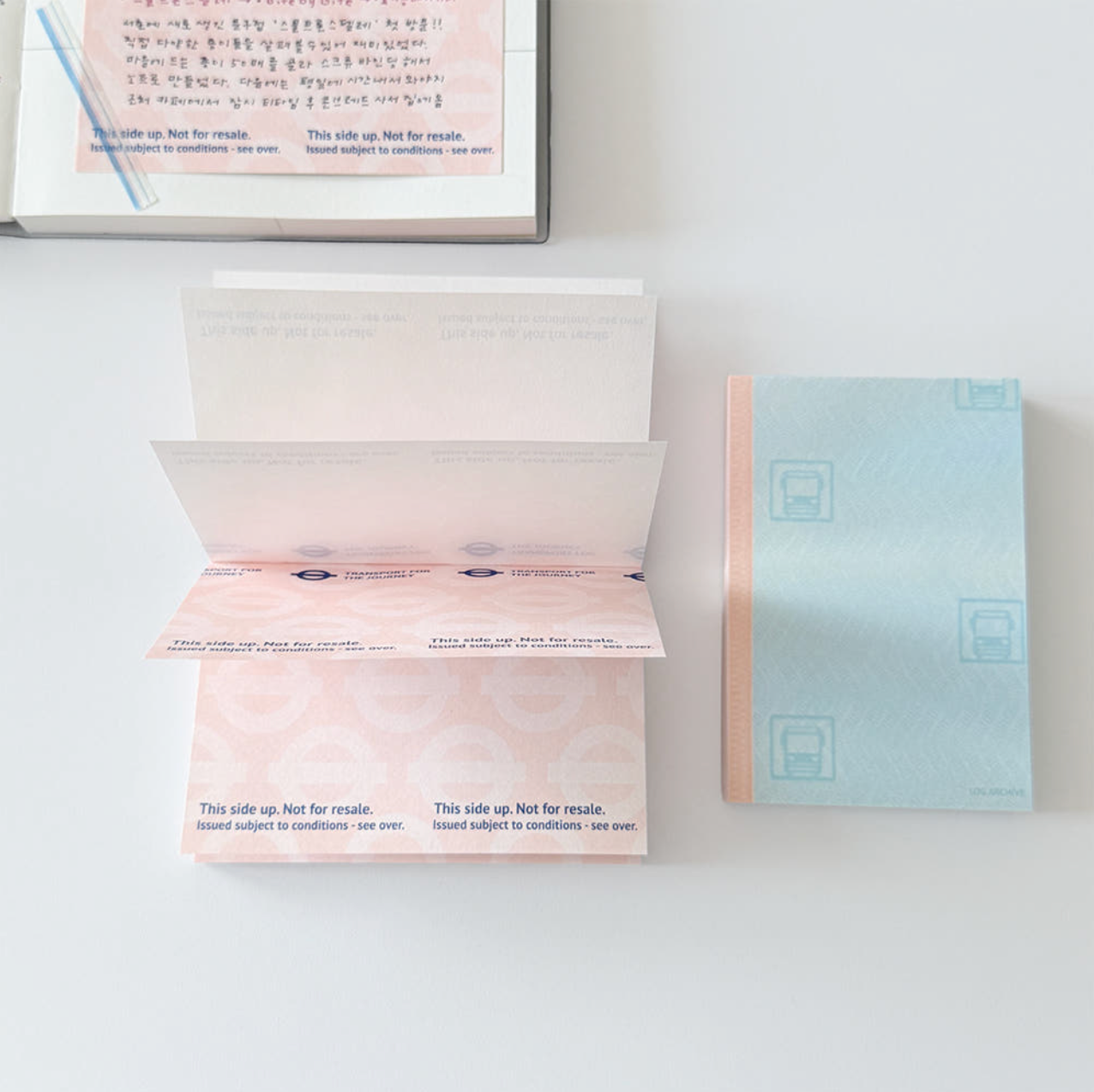 Log Archive Pink Journey Ticket Memo Pad