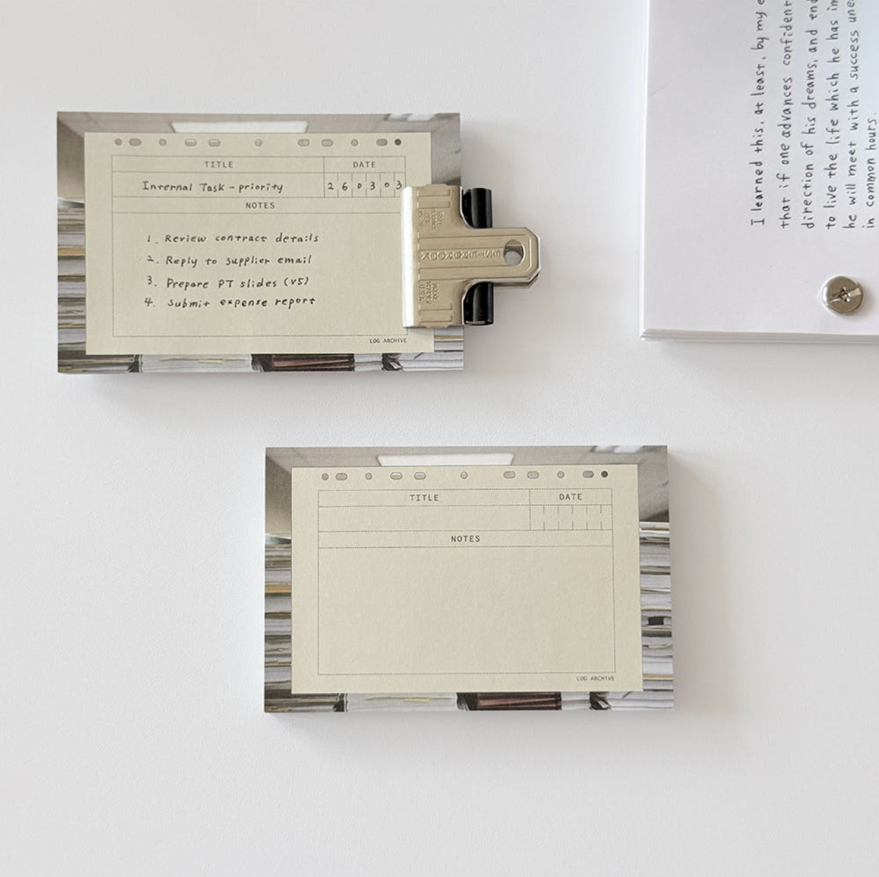 Log Archive Office Memo Pad
