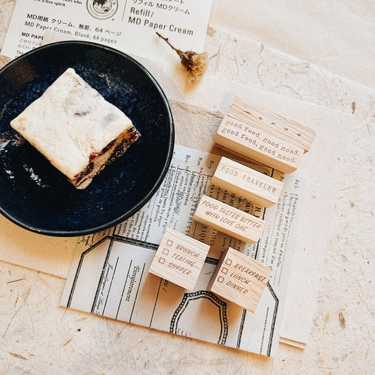 PensPapersPlanner Series V Rubber Stamp Set // Good food, good mood