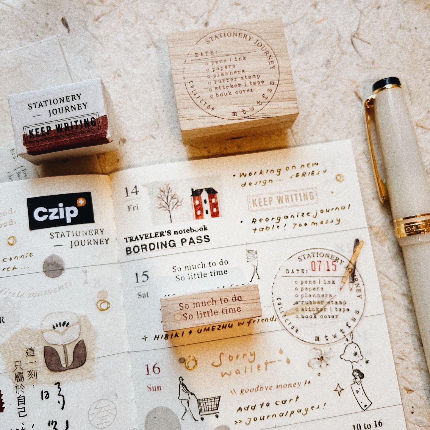 PensPapersPlanner Series V Rubber Stamp Set // So much to do; Sign line