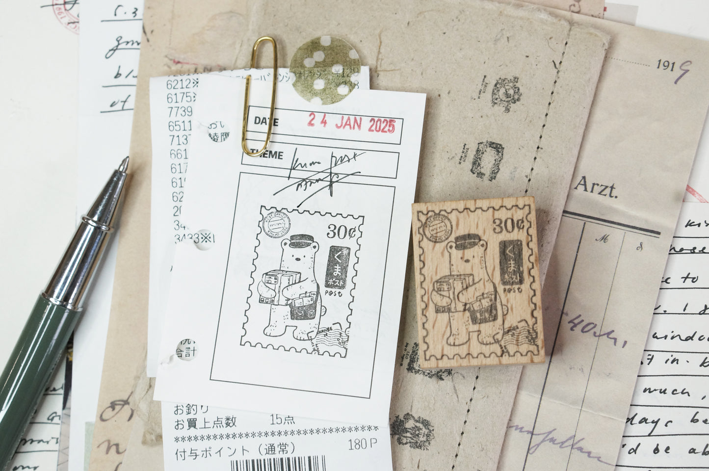 Black Milk Project Kuma Series Postal Stamp Rubber Stamp / 3 Designs