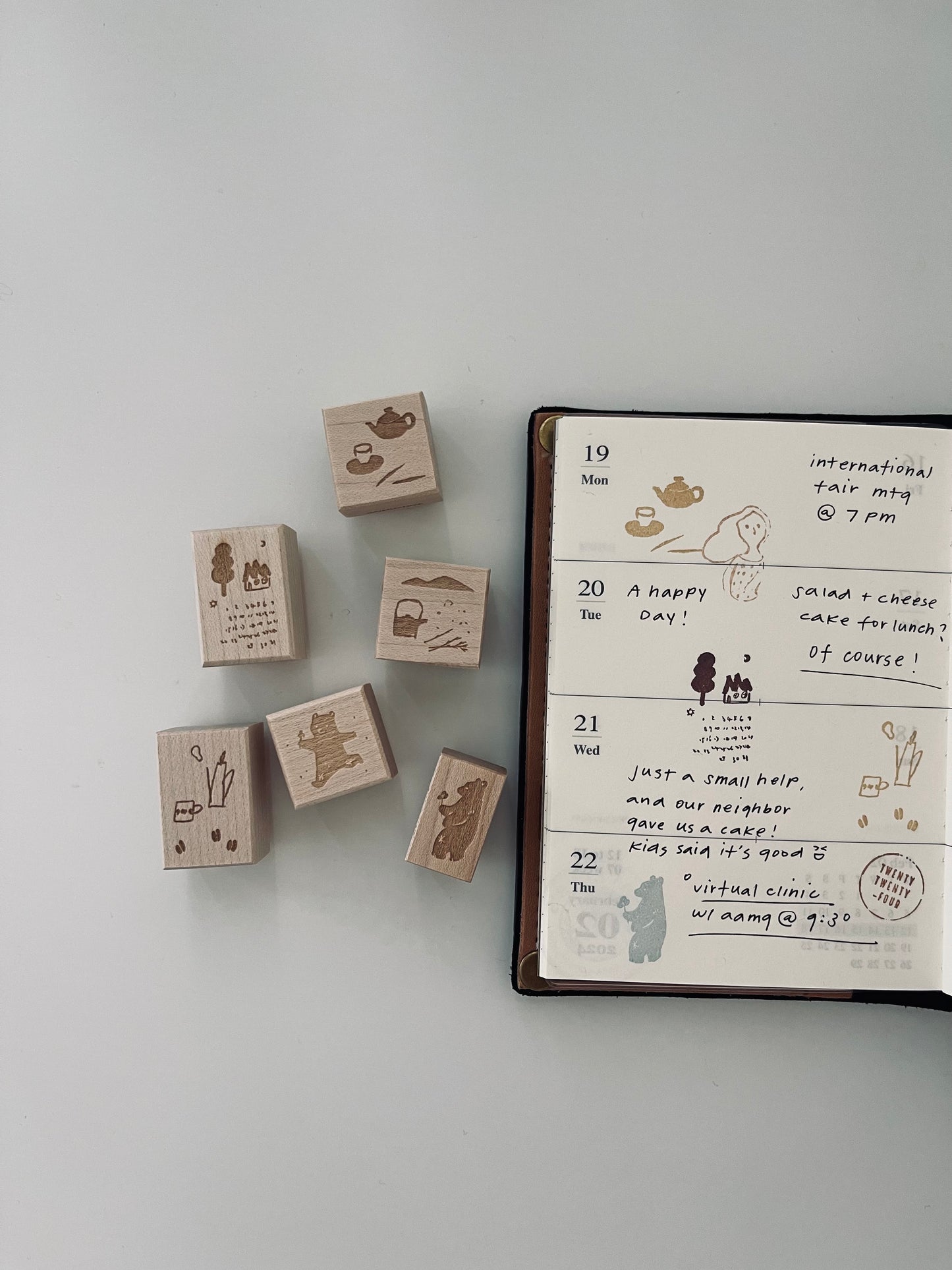 Coffee/ Tea/ House/ Simple Happiness Rubber Stamp | 6 Designs