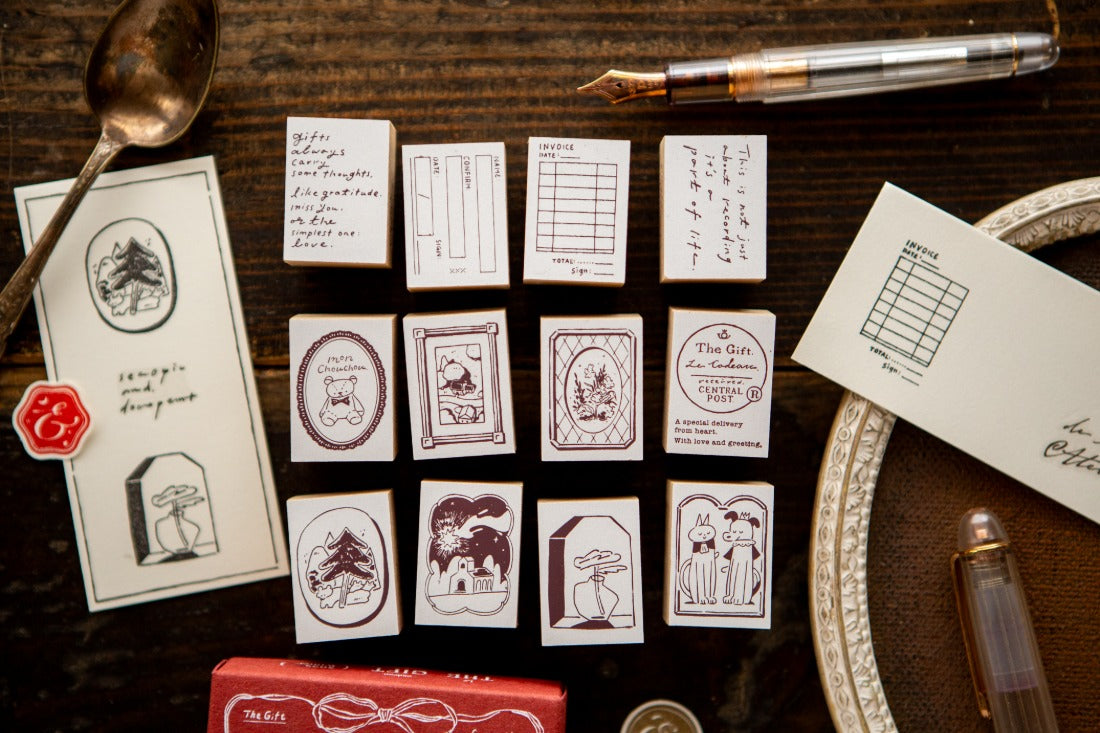 OURS Gift Series Rubber Stamps / 12 Designs