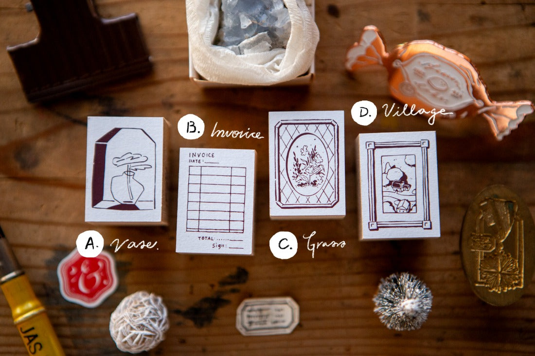 OURS Gift Series Rubber Stamps / 12 Designs