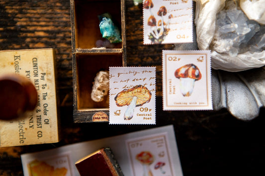 OURS Wild Mushroom Postal Stamp Sticker Set