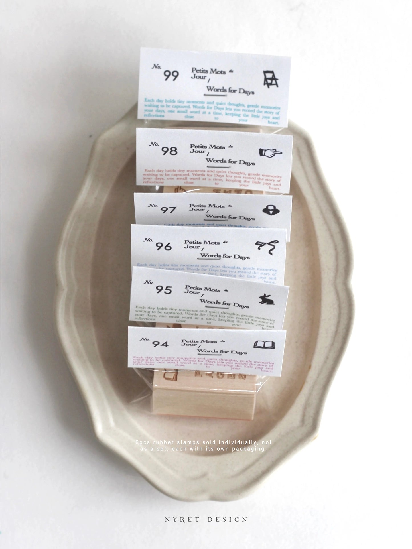 Nyret Design Vol. 14 Words for Days Rubber Stamp Collection / 6 Designs
