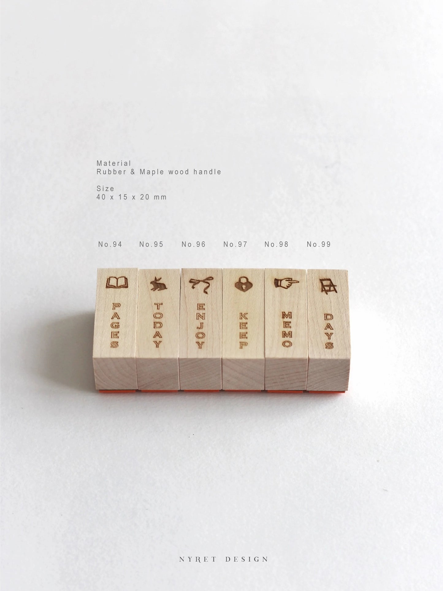Nyret Design Vol. 14 Words for Days Rubber Stamp Collection / 6 Designs