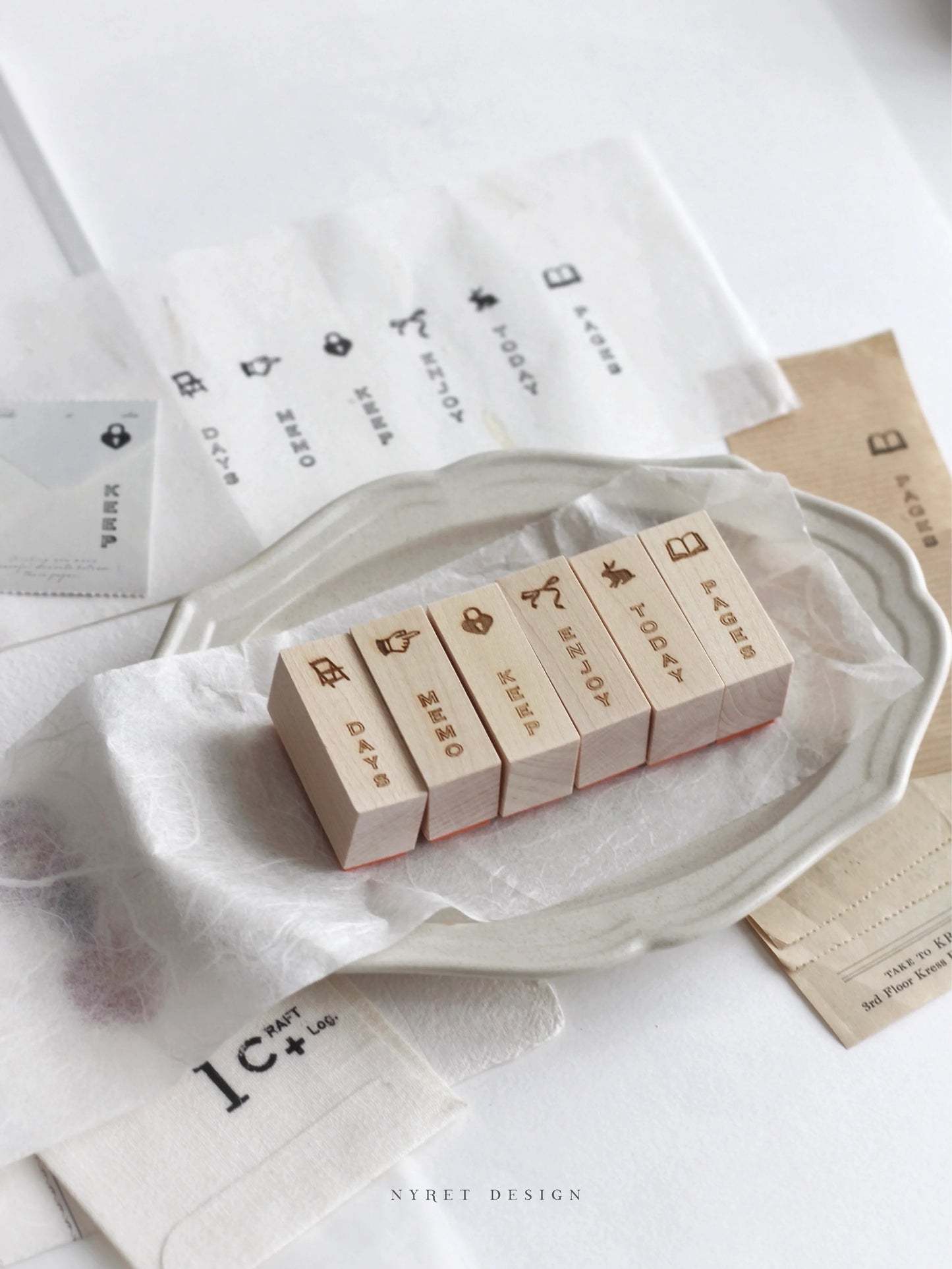 Nyret Design Vol. 14 Words for Days Rubber Stamp Collection / 6 Designs