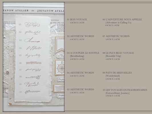 Jieyanow Atelier Bon Voyage Collection Rubber Stamps