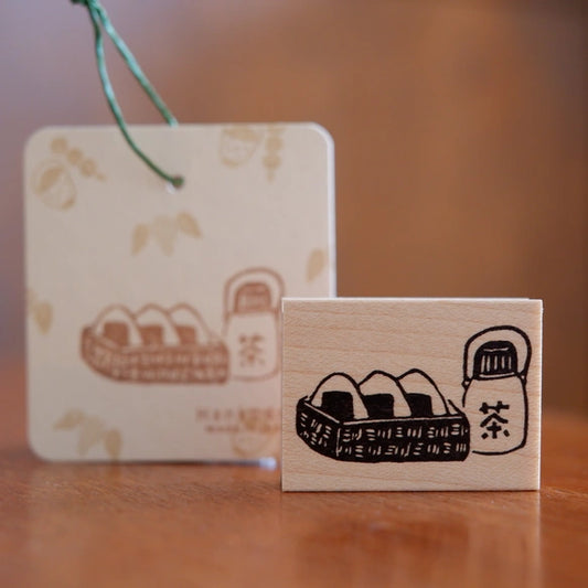 Hankodori Tea & Rice Ball Rubber Stamp