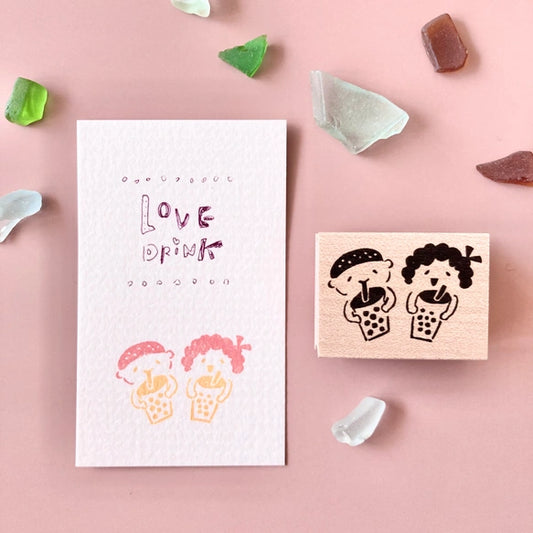 Hankodori Bubble Tea Friends Rubber Stamp