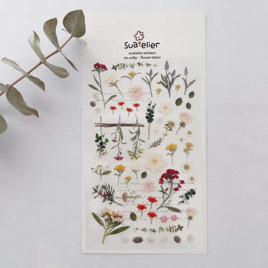 Suatelier Flower Letter Sticker // no. 1089