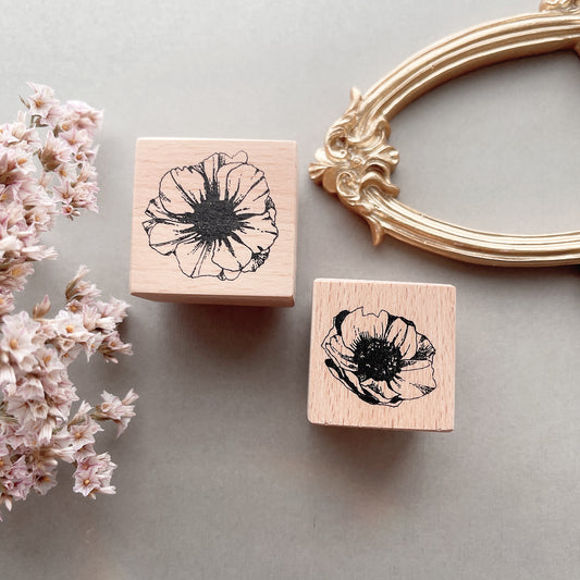 Two Raccoons Summer Flower Rubber Stamps