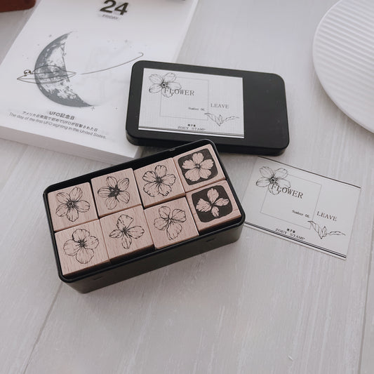 Jeenzaa Zoey Flower Talk Rubber Stamp Set