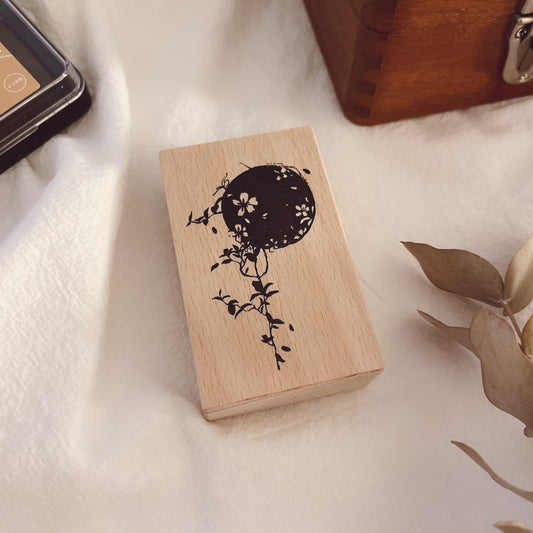 Jeenzaa Zoey Moon & Flower Shadow Rubber Stamp