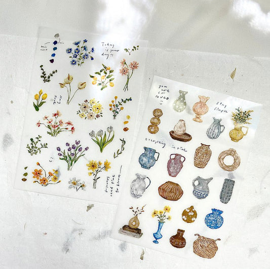 Pion Floral Transfer Stickers