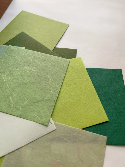 Awagami Factory Assorted Washi Paper Block | Green