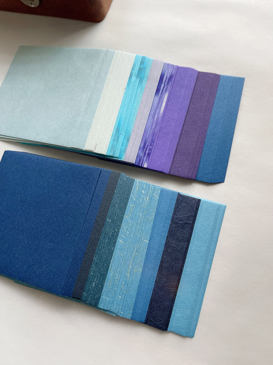 Awagami Factory Assorted Washi Paper Block | Blue