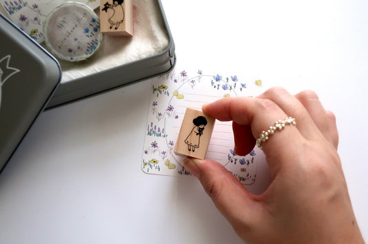 MA7stamp Rubber Stamp | Girl Loves Her Teddy