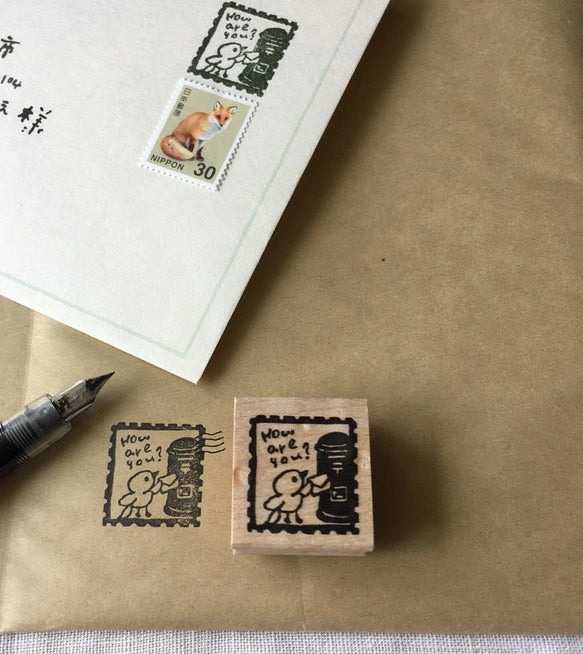 Hankodori Mailing Bird Rubber Stamp
