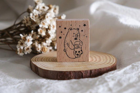 Eileentai.85 Starry Sky Bear Hug Rubber Stamp