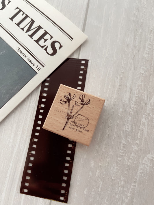 Raw Market Shop Open Your Heart Floral Rubber Stamp