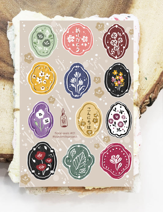 Black Milk Project Floral Seals Sticker Sheet
