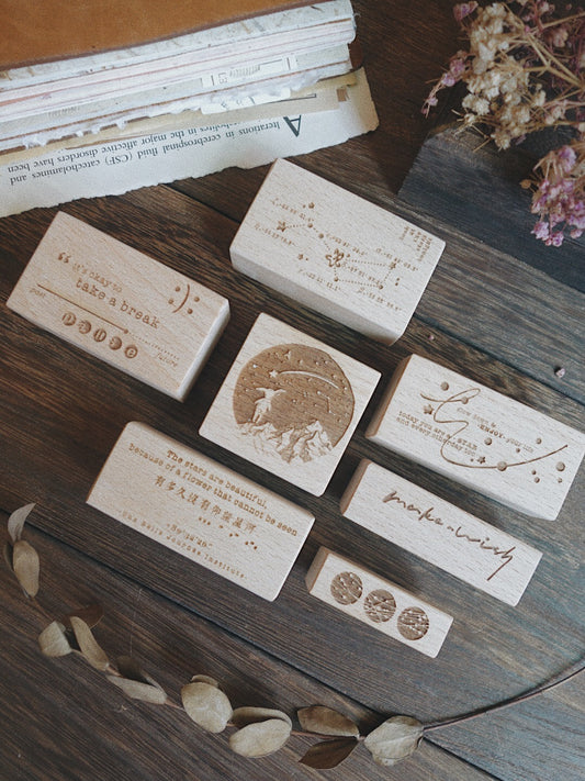 Two Raccoons The Milky Way Rubber Stamps