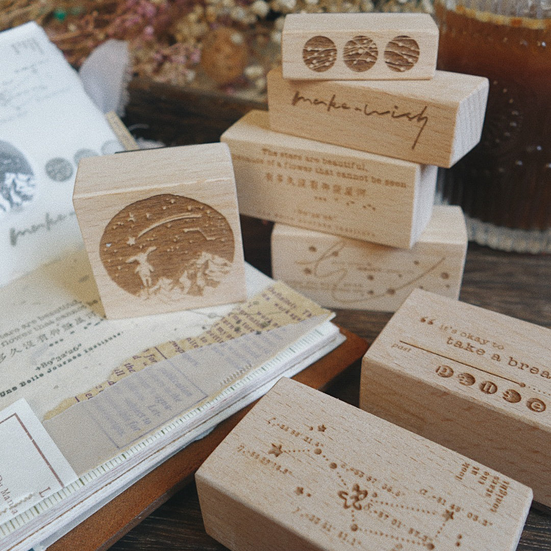 Two Raccoons The Milky Way Rubber Stamps