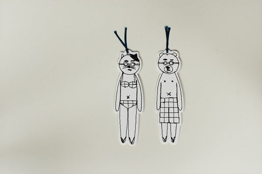 Classiky Sennokoto Bookmark Set | Swimsuit Bear & Cat