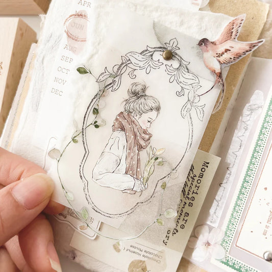 Journal Pages Vintage Floral Frame Rubber Stamp